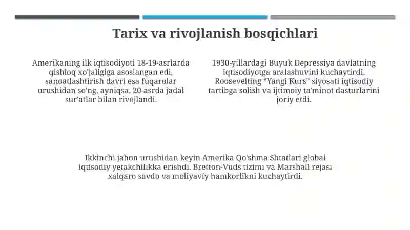 "Amerika" bozor iqtisodiyoti modeli 4