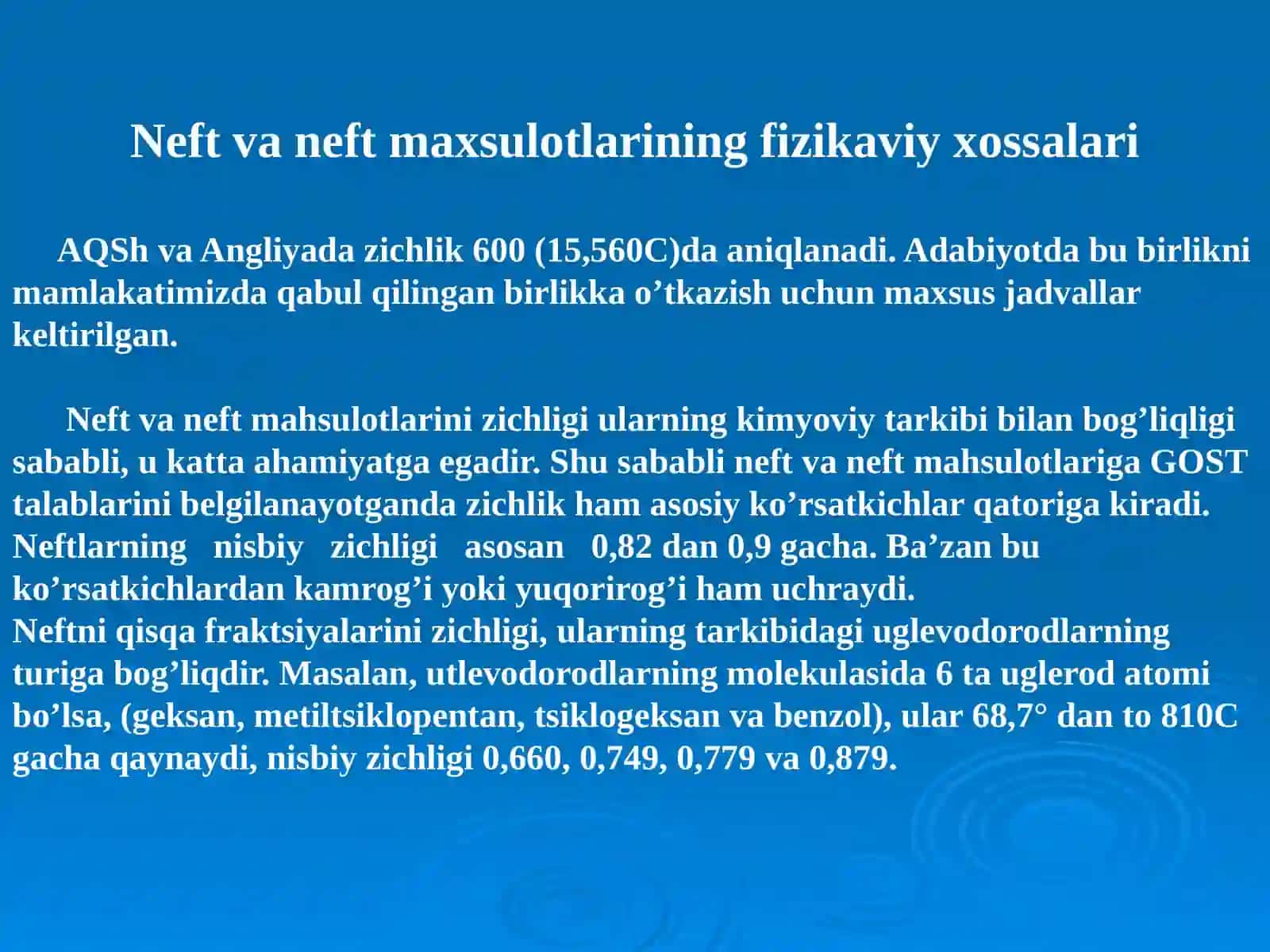 Neft va tabiiy gaz mahsulotlarining xossalari 4