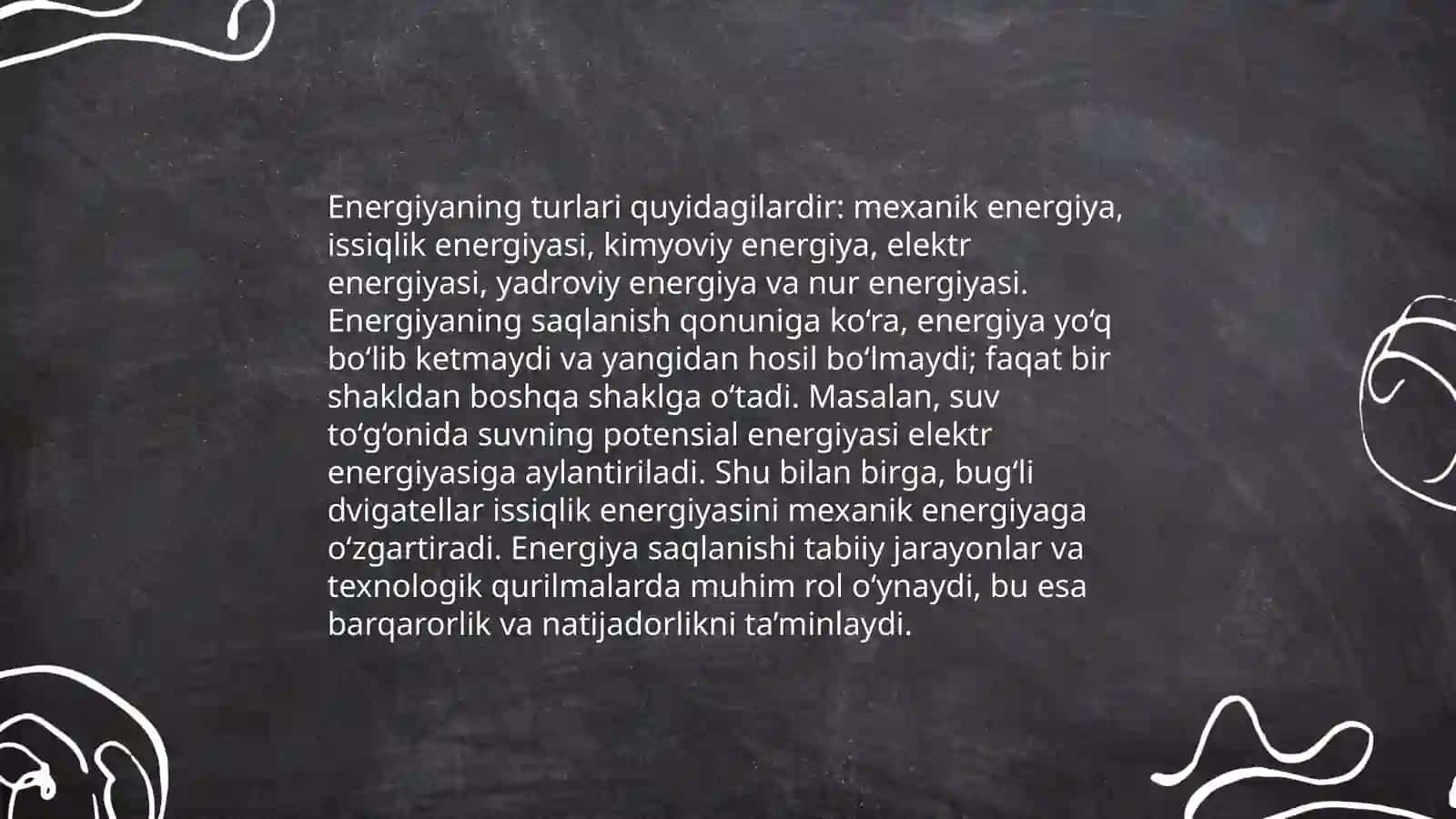 Energiyaning saqlaniw qonuni 4