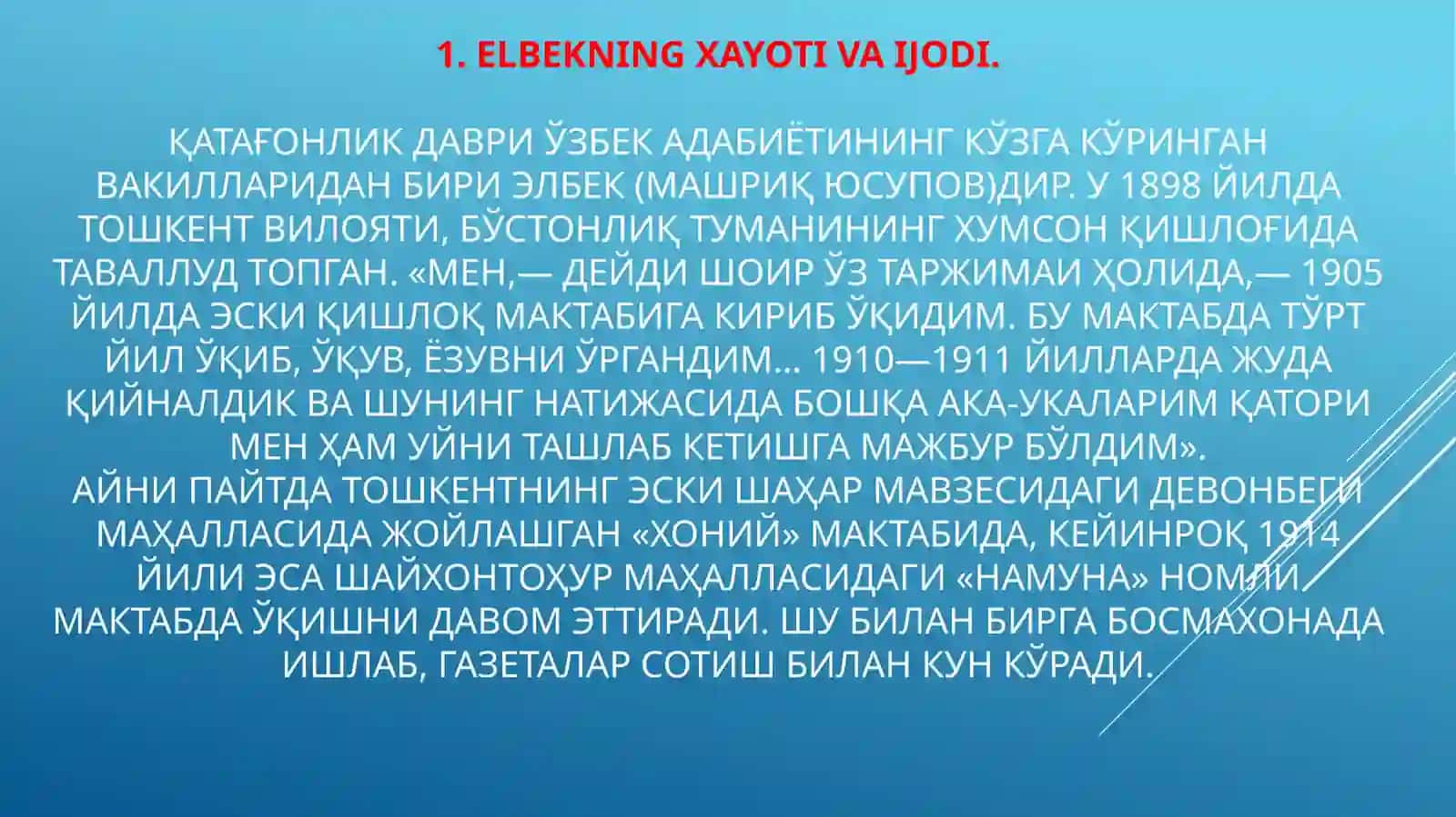 ELBEK BOLALAR SHOIRI VA ISLOXOTCHI PEDAGOG 4