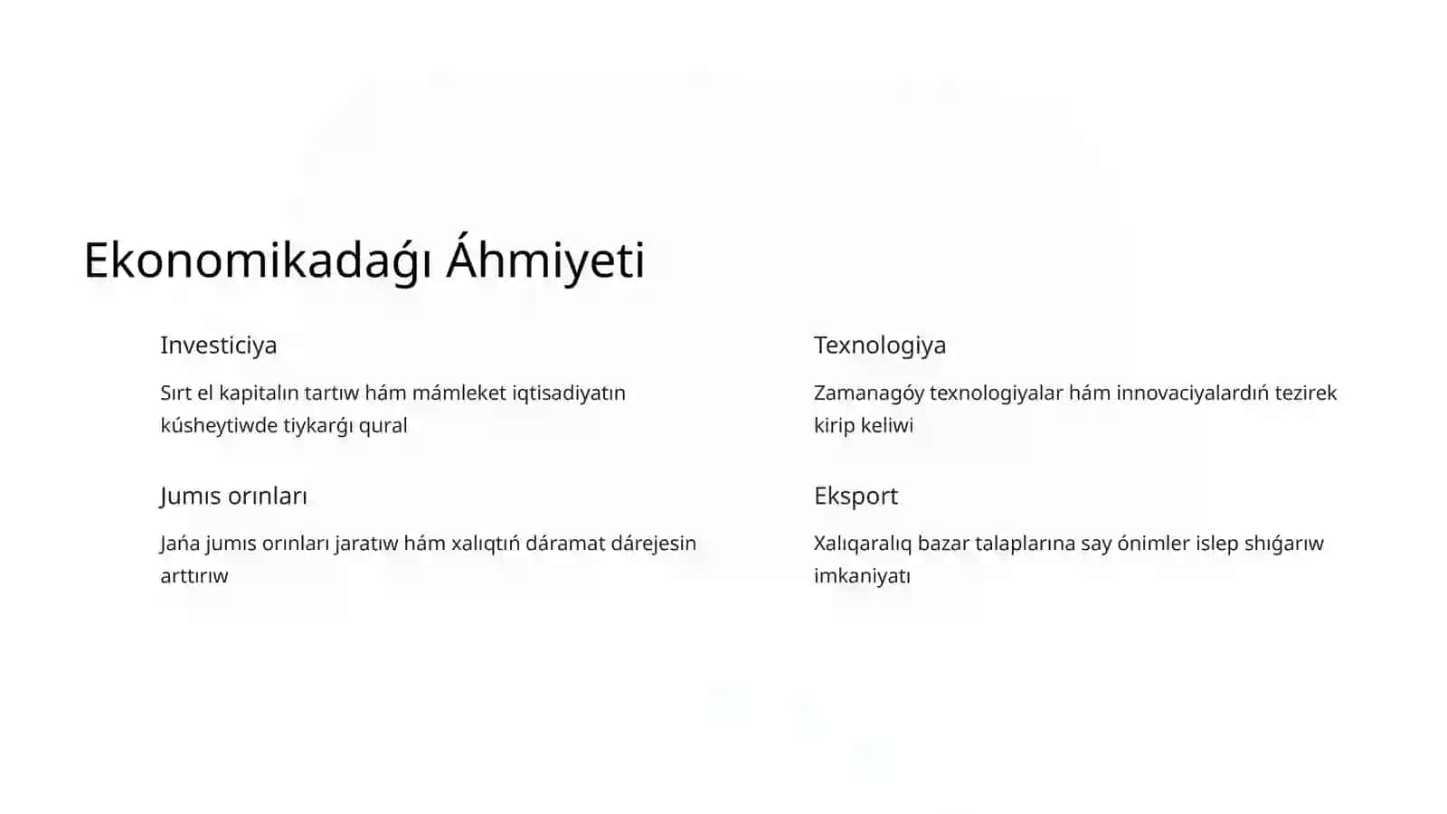 Qospa kárxanalarının házirgi jaɣdayı hám rawajlanıwı 4