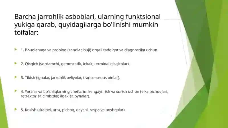 Jarrohlik amaliyoti uchun majmualar 4