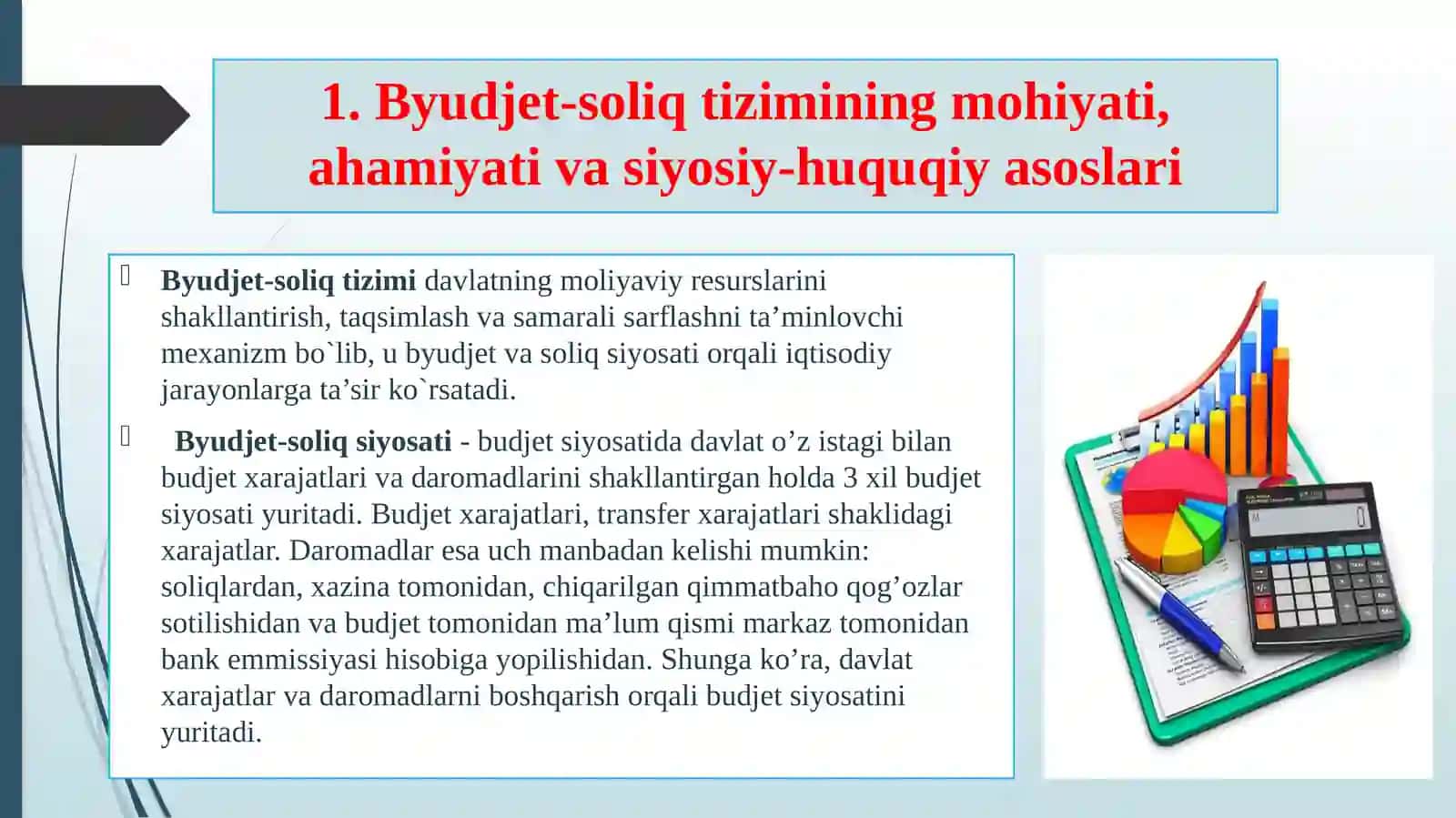 O`zbekistonning byudjet-soliq tizimi, uni tarkibi va xususiyatlari 4