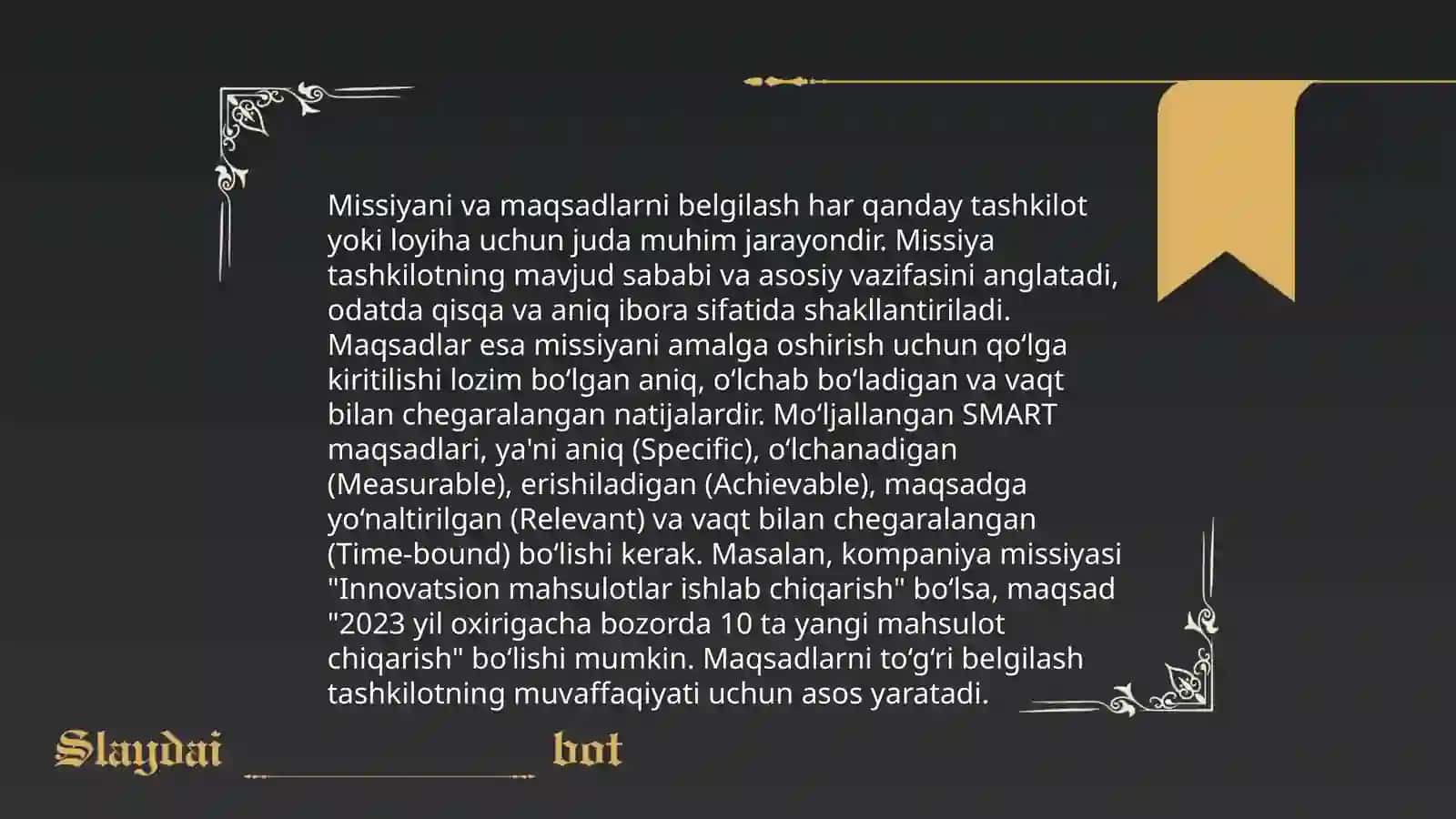 Strategik menejmentning besh vazifasi 4