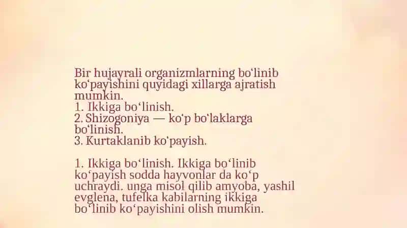 Tirik organizmlarning ko‘payish xillari 4