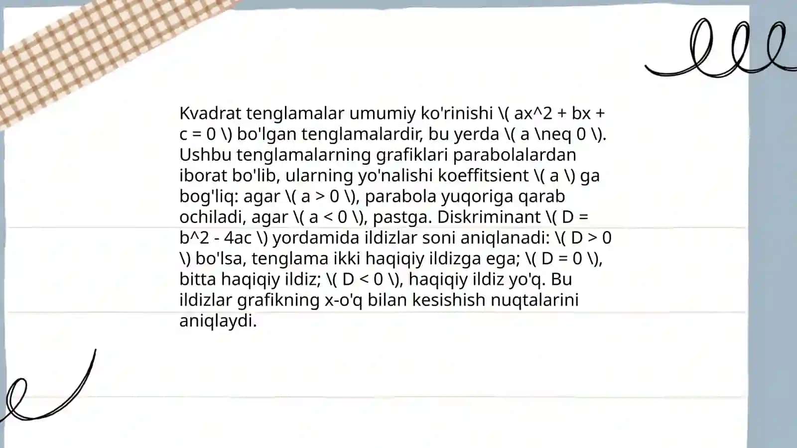 Algebraik ifodalarning geometrik ifodalanishi 4