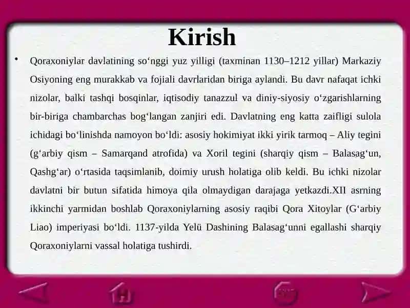 Qoraxoniylardavlati inqirozi va sulolani tug'atilishi 4