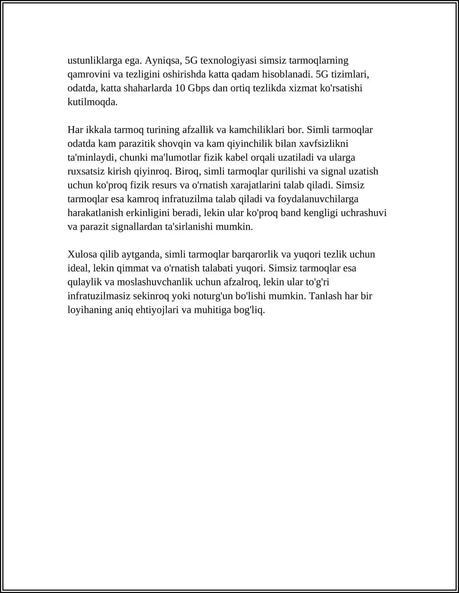 SIMLI VA SIMSIZ TARMOQ TEXNOLOGIYALARIGA UMUMIY TUSHUNCHA 4
