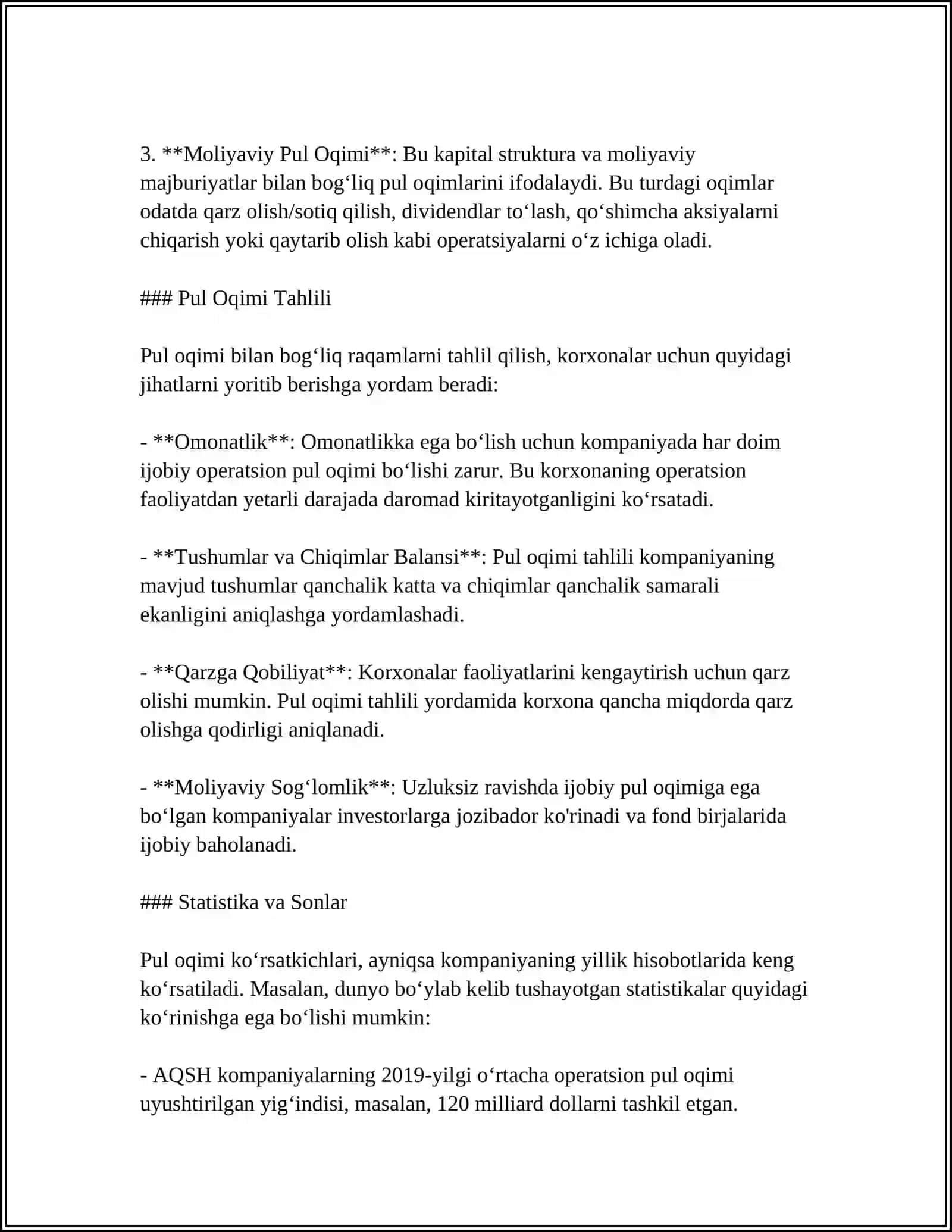 PUL OQIMLARI TO‘G‘RISIDAGI HISOBOT 4