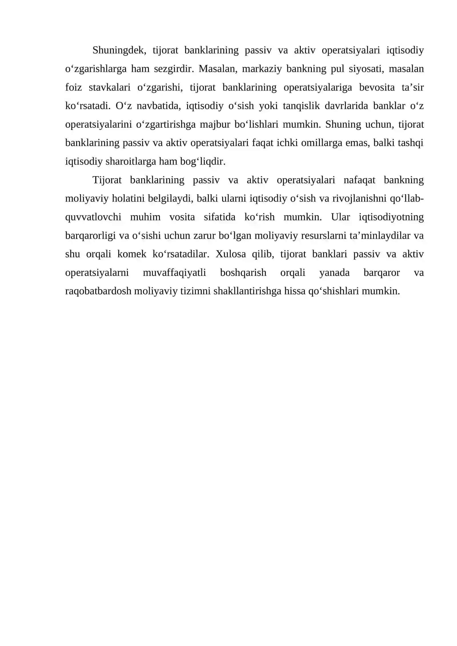 TIJORAT BANKLARINING PASSIV VA AKTIV OPERATSIYALARI 4