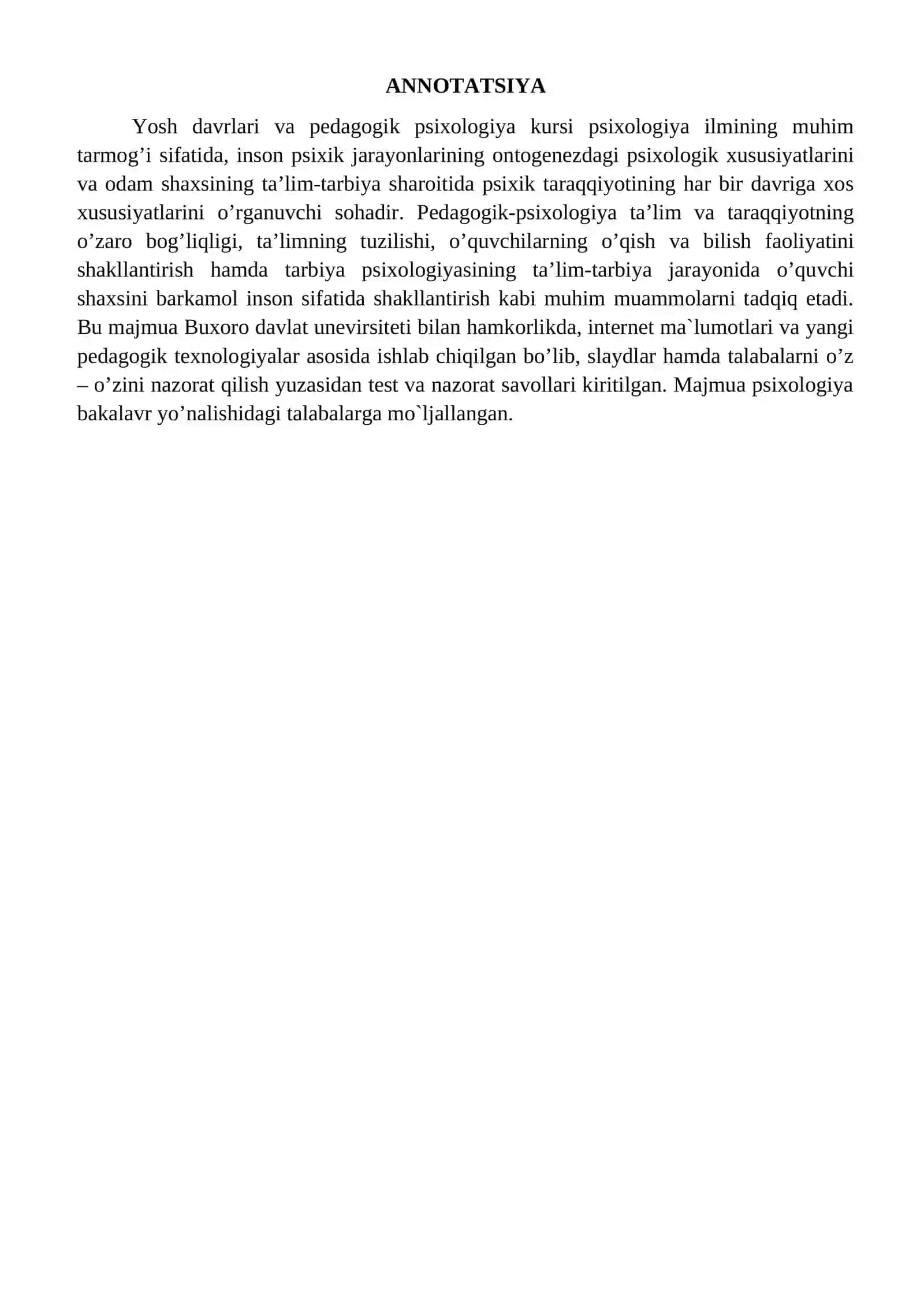 ПСИХОЛОГИЯи УМУМИЙ 4