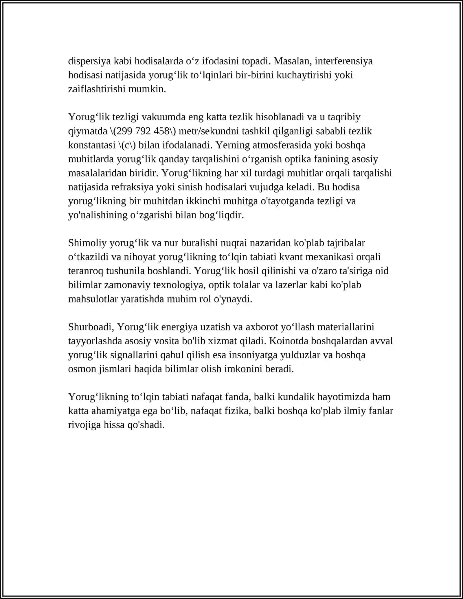 Yorugʻlik NURINING TABIATI 4