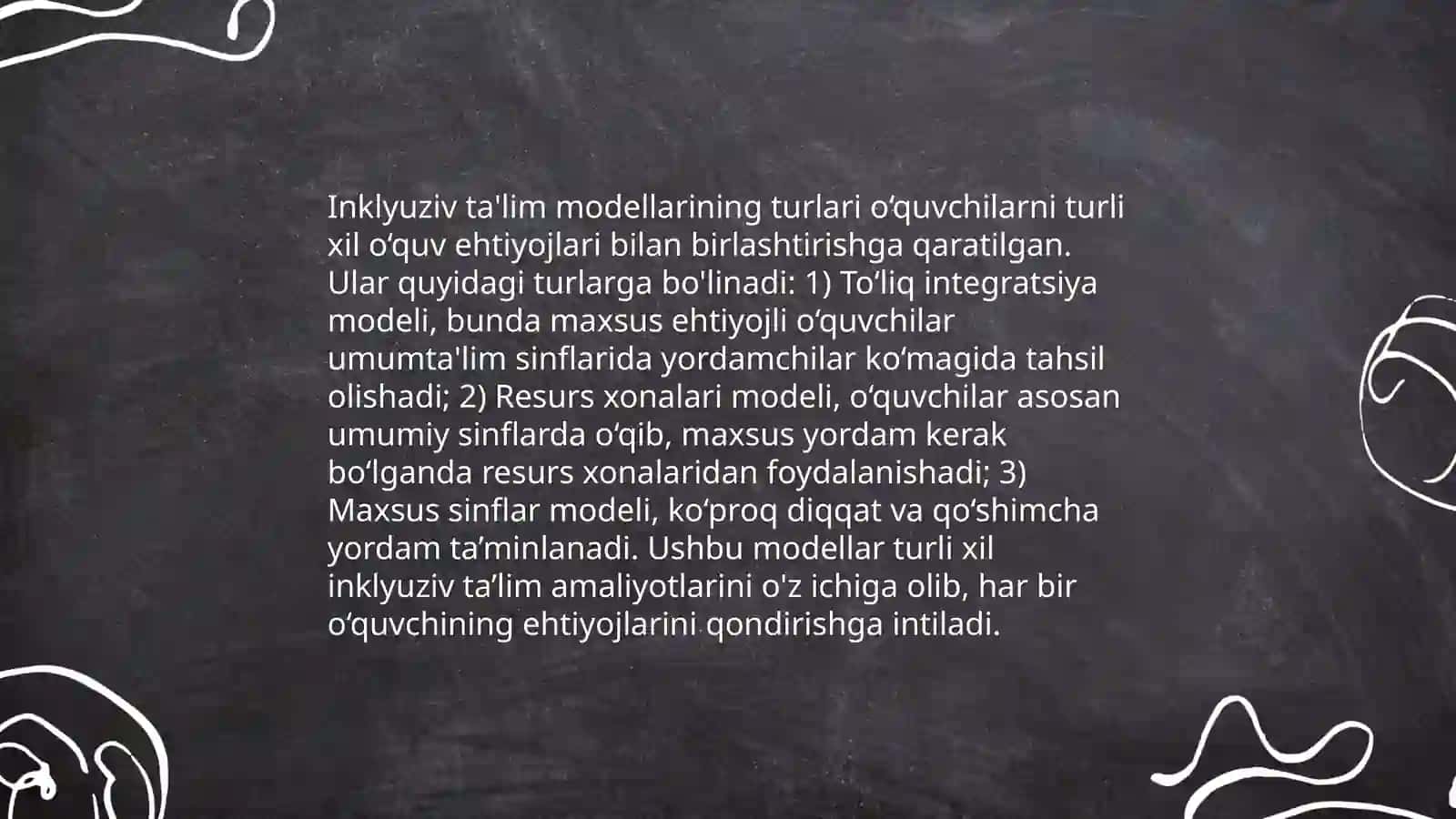 Inklyuziv taʼlim modellari tahlili va xususiyatlarini 4