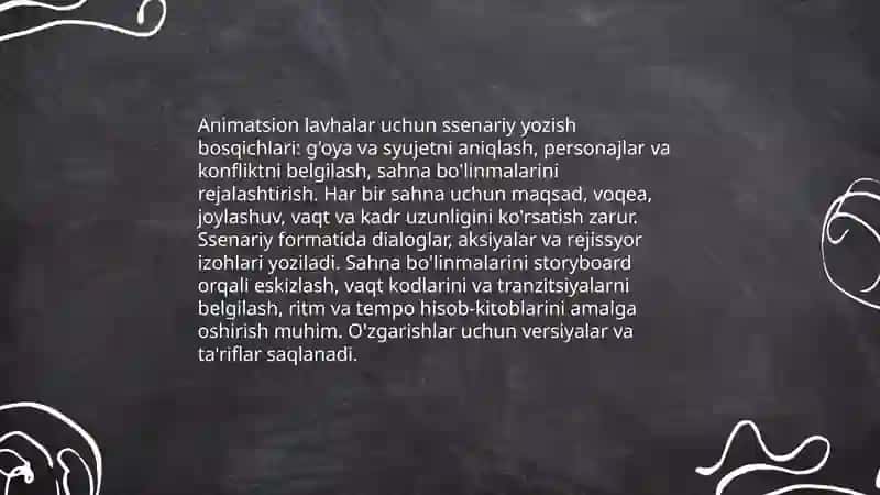 Animatsion lavhalar yaratish 4