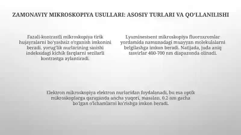 Zamonaviy mikroskoplar 4