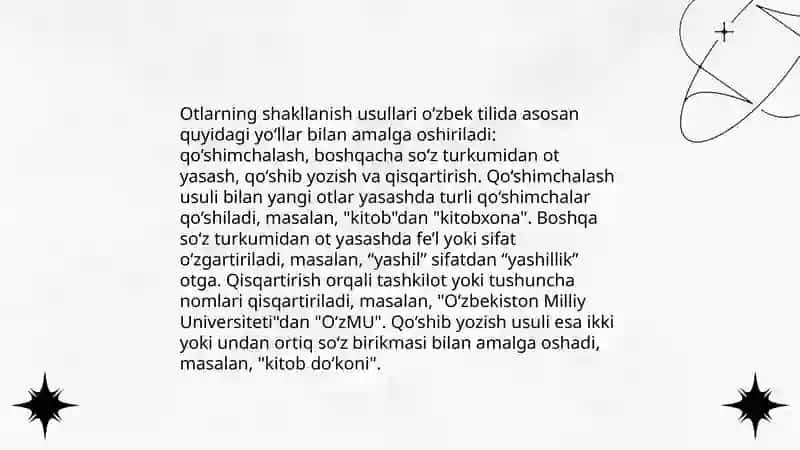 Otlarning yasalish jihatdan turlari 4