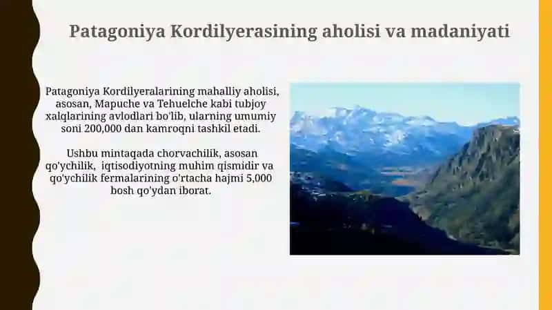 Patagoniya Kordilyera tog'lari 4