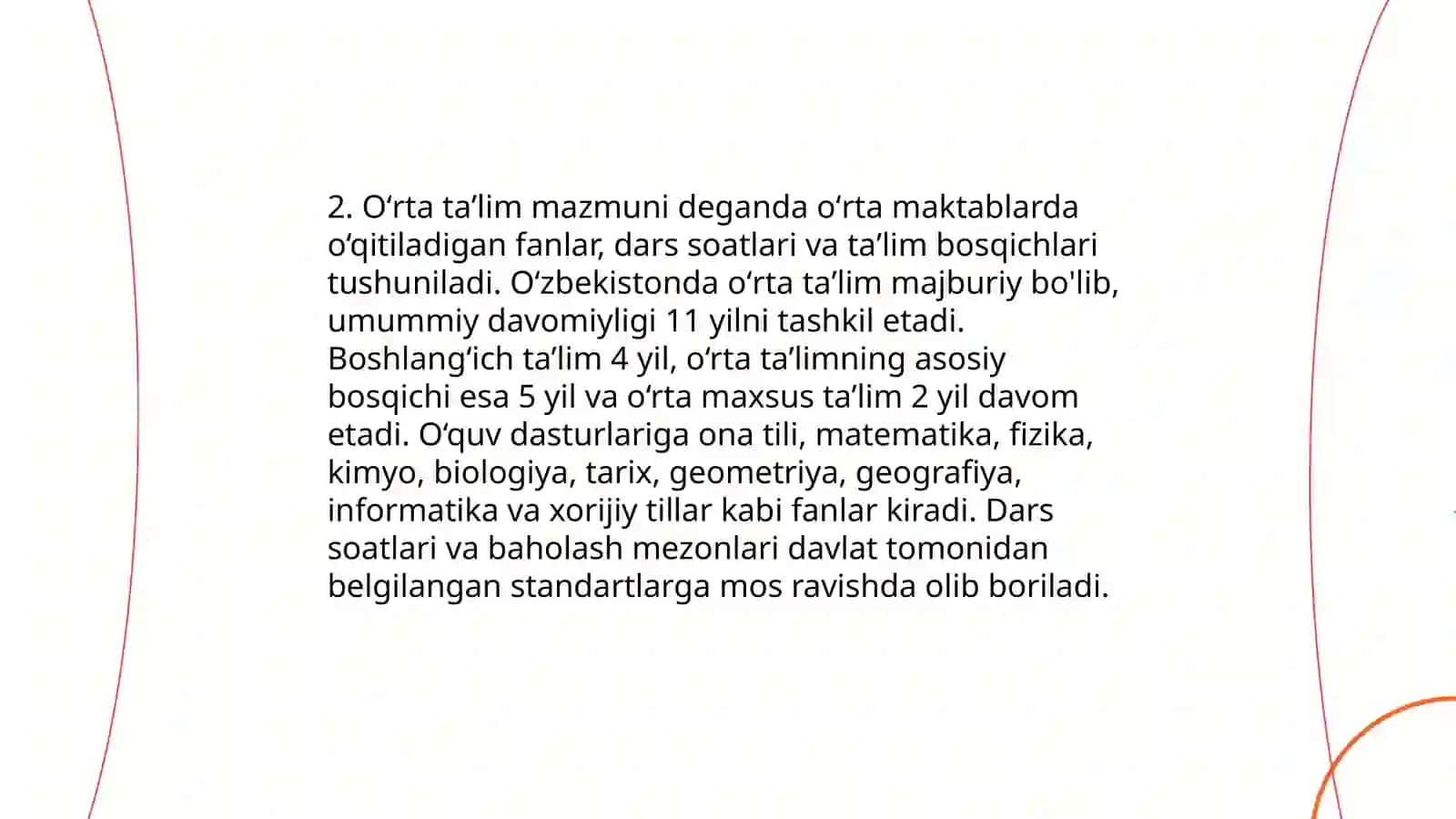 Umumiy oʻrta taʼlimning davlat taʼlim standartlari 4