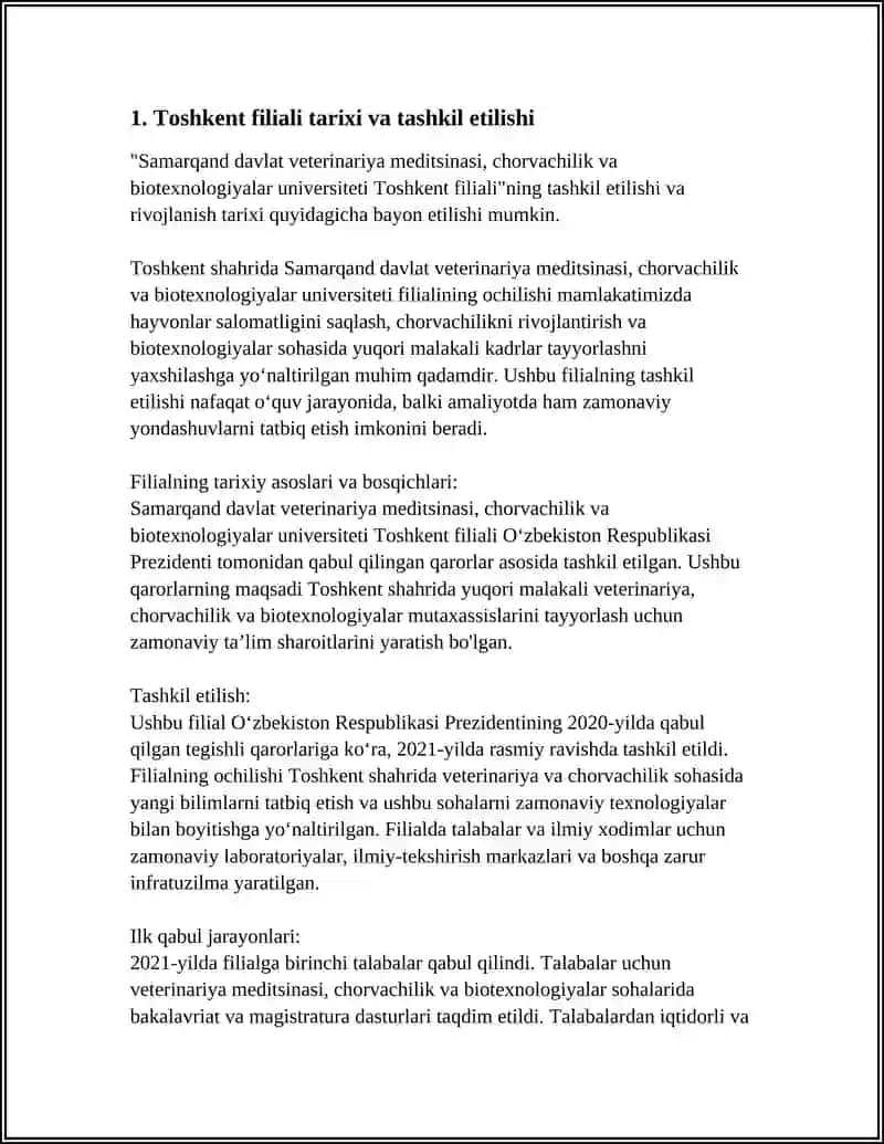 SAMARQAND DAVLAT VETERINARIYA MEDITSINASI CHORVACHILIK VA BIYOTEXNALOGIYALAR UNIVERSITETI TOSHKENT FILYALI 4