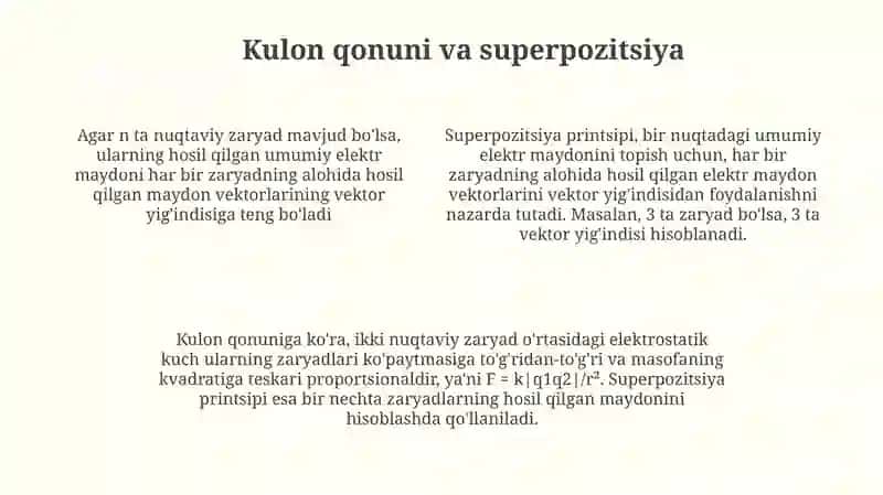 Elektr maydonlari uchun superpozitsiya prinspi 4