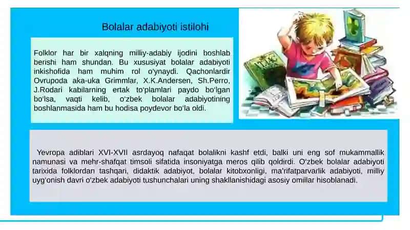Bolalar adabiyotining nazariy asoslari 4