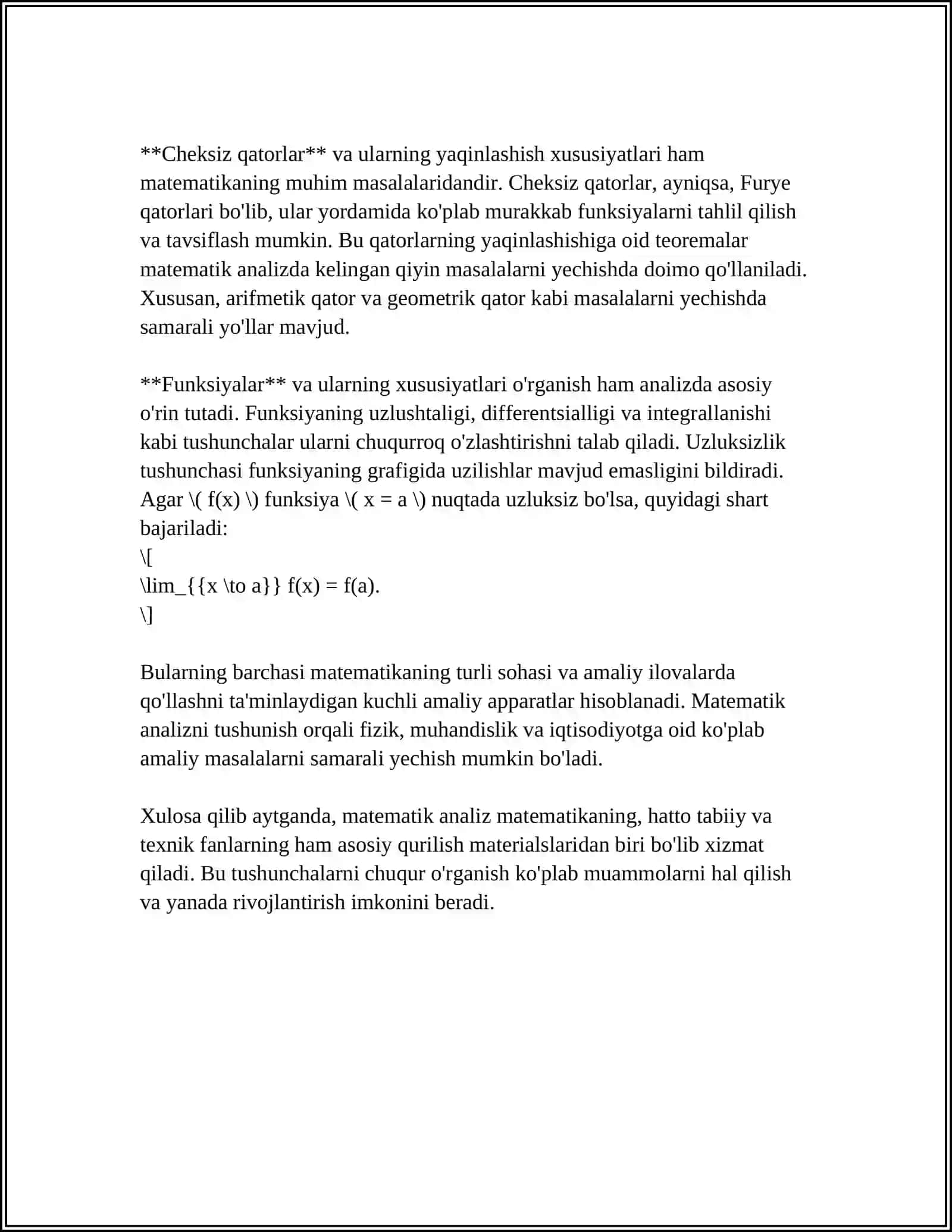 Matematik analizning asosiy tushunchalari 4