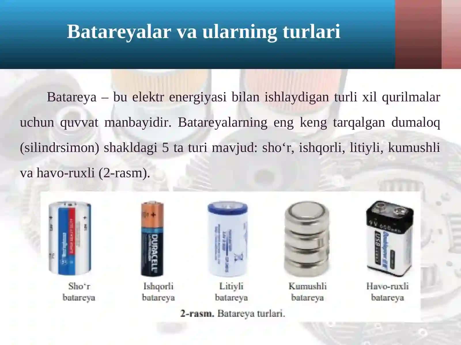 Elektr energiyasini mexanik energiyaga aylantirib beradigan elektr mashinalardvigatellar(motorlar) 4