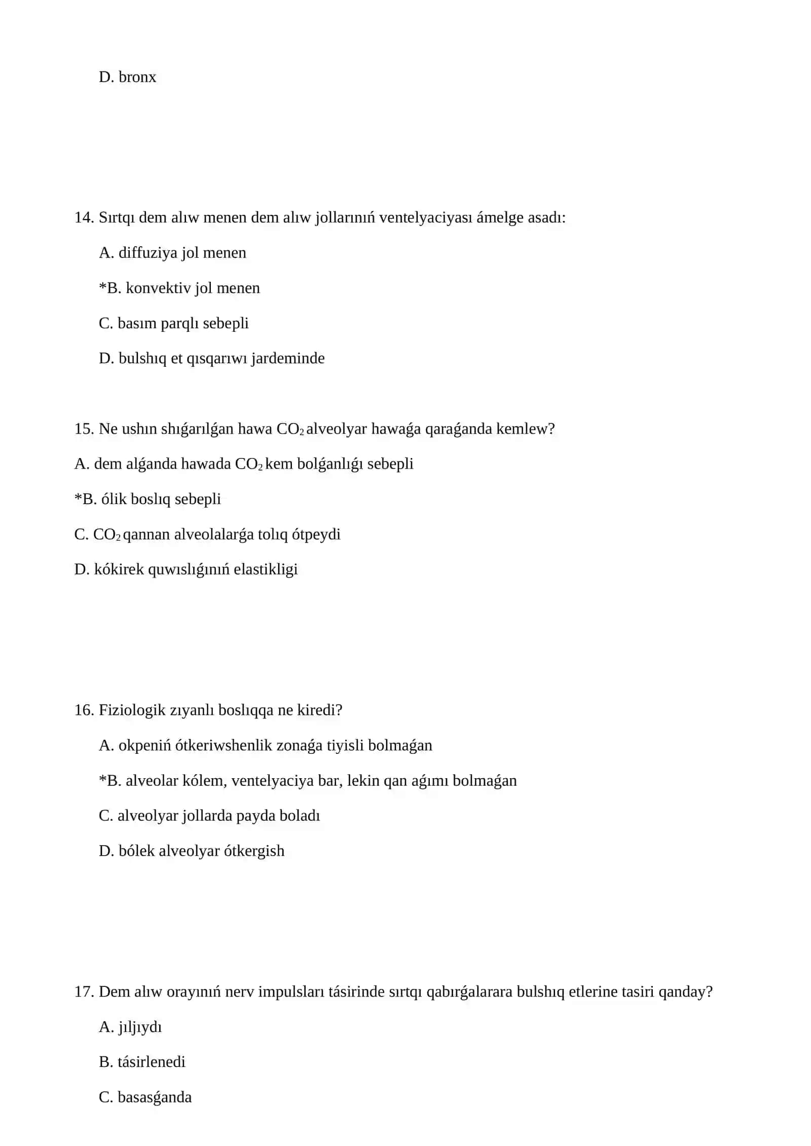 Respiratory System Quizzes 4