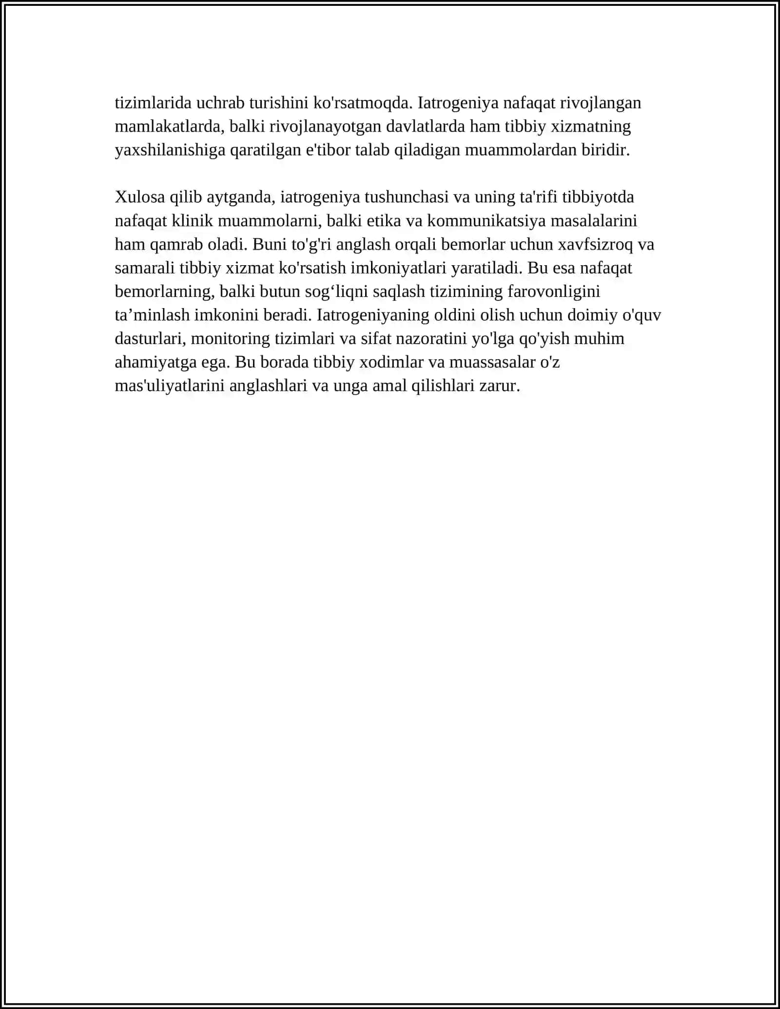 HOZIRGI TIBBIYOT SOHASIDA YATROGENIYA MUAMMOLARI 4