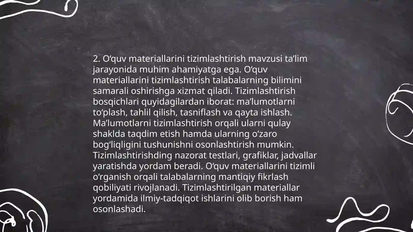O'quv materiallarini tizimlashtirish 4