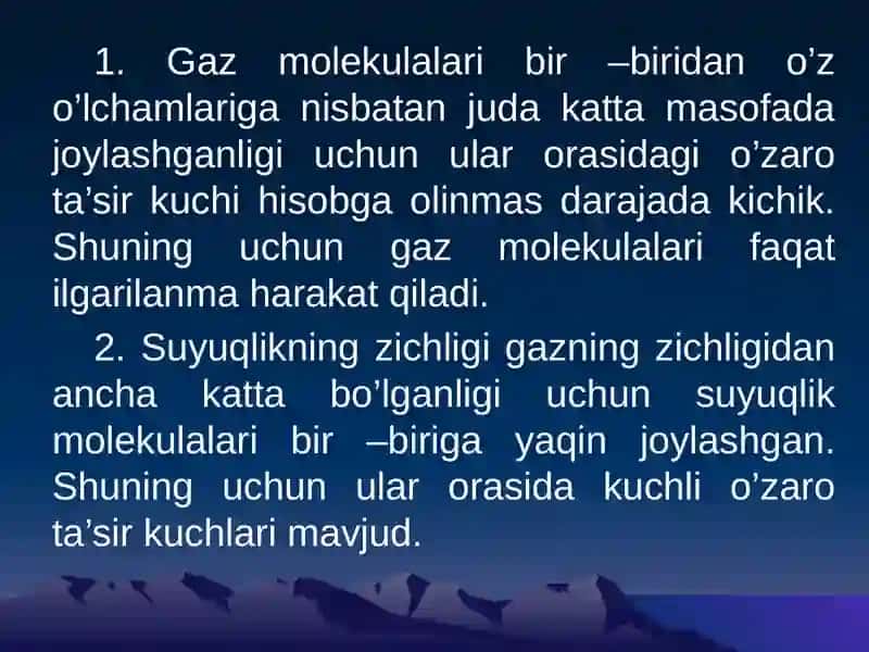Realgazlar, suyuqliklar va qattiq jismlar xossalari 4