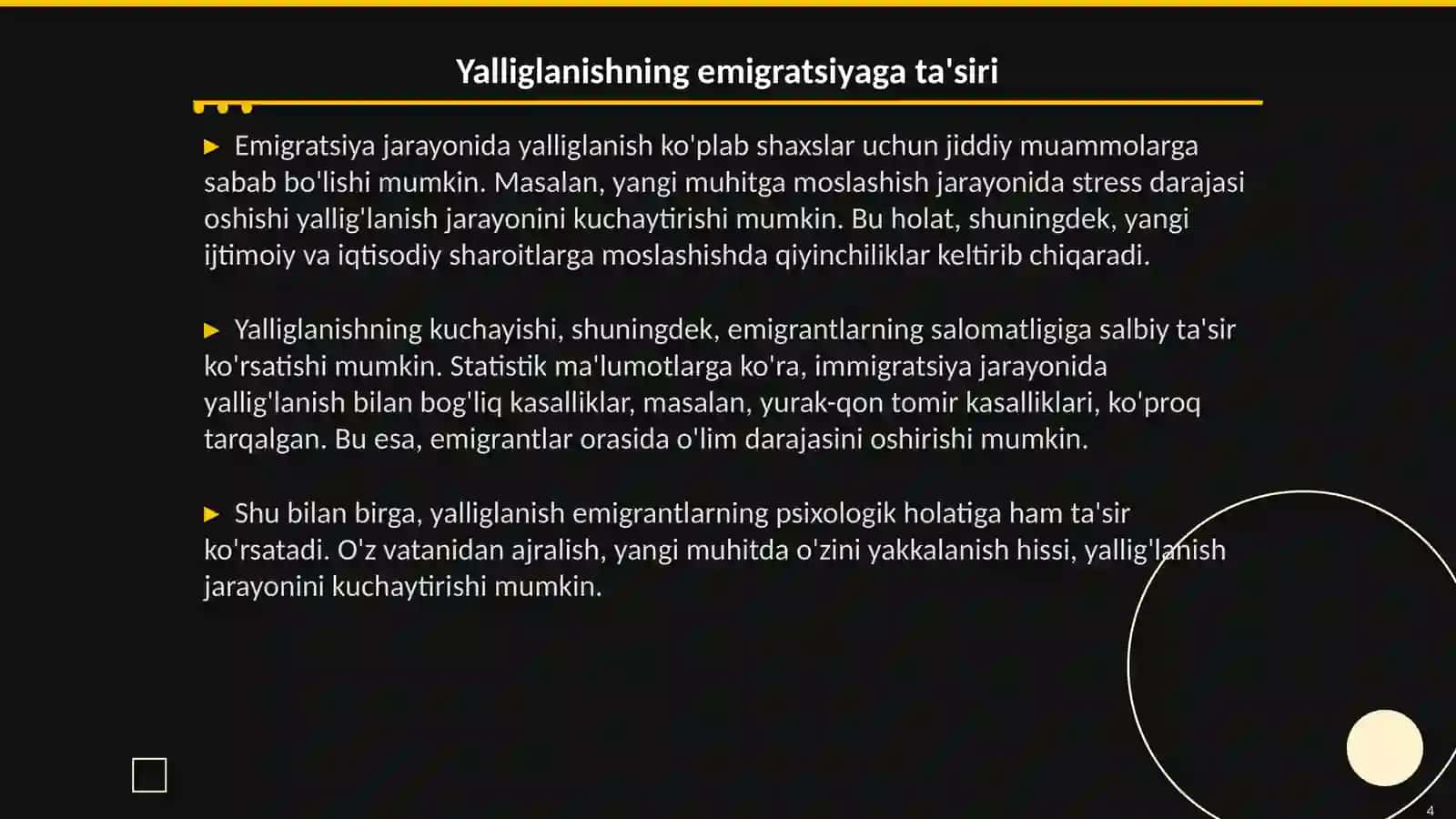 Yalliglanish emigratsiya hodisalari 4