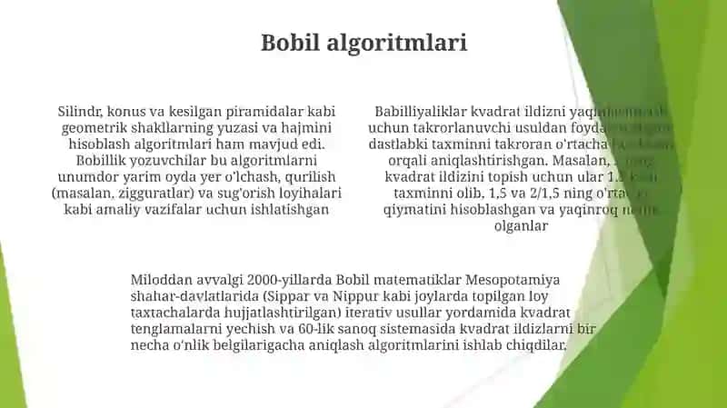 Dastlabki Son Sistemalari va Algoritmlar 4