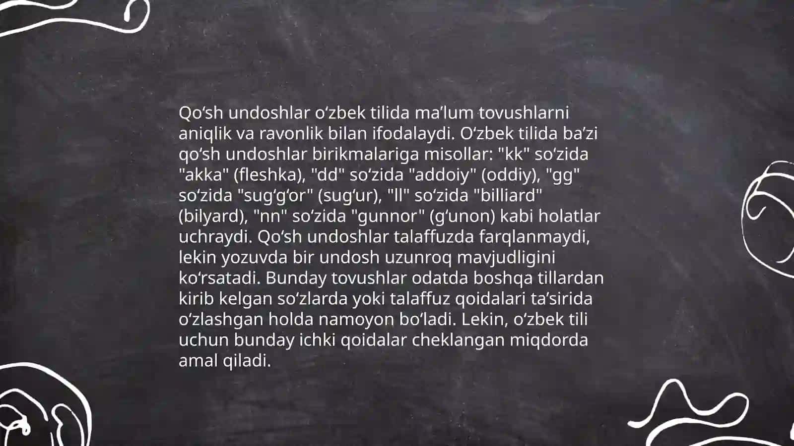 So‘zlardagi qo‘sh undoshlar talaffuzi 4