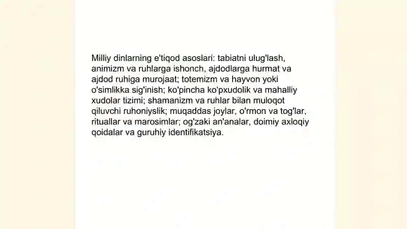 milliy dinlar 4