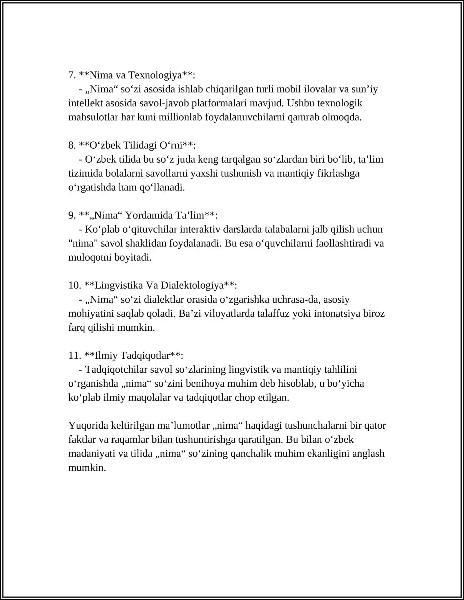 REFERAT Mavzu: NIMA HAQIDA 4