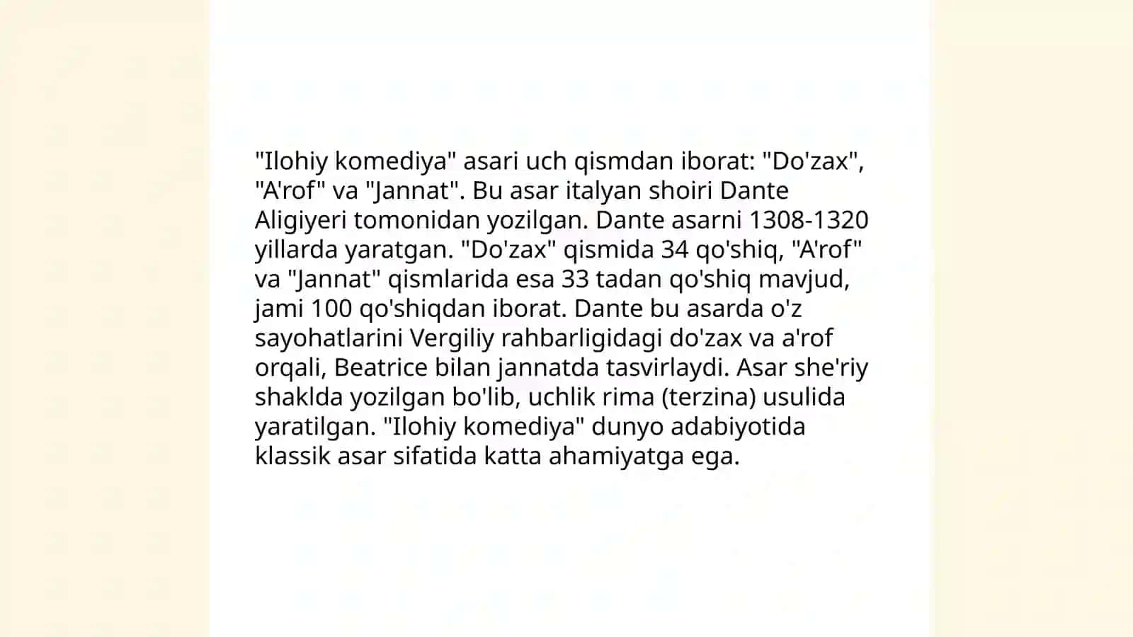 Dantening "Ilohiy komediya "si 4