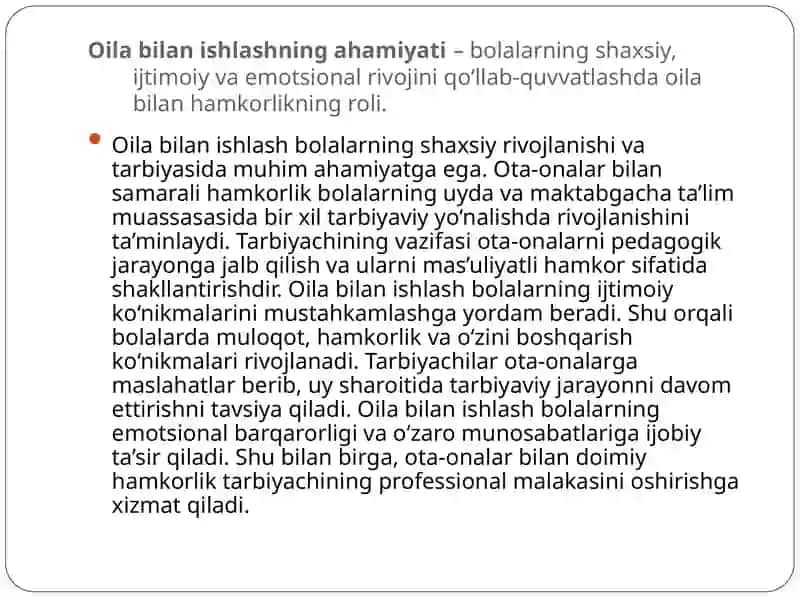 Oila bilan ishlashning asosiy ish shakllari va funksiyalari 4
