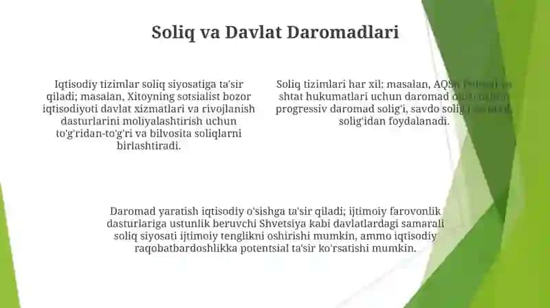iqtisodiyot tizimlari (bir davlat misolida) 4