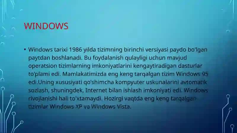 Windows operatsion tizimi 4