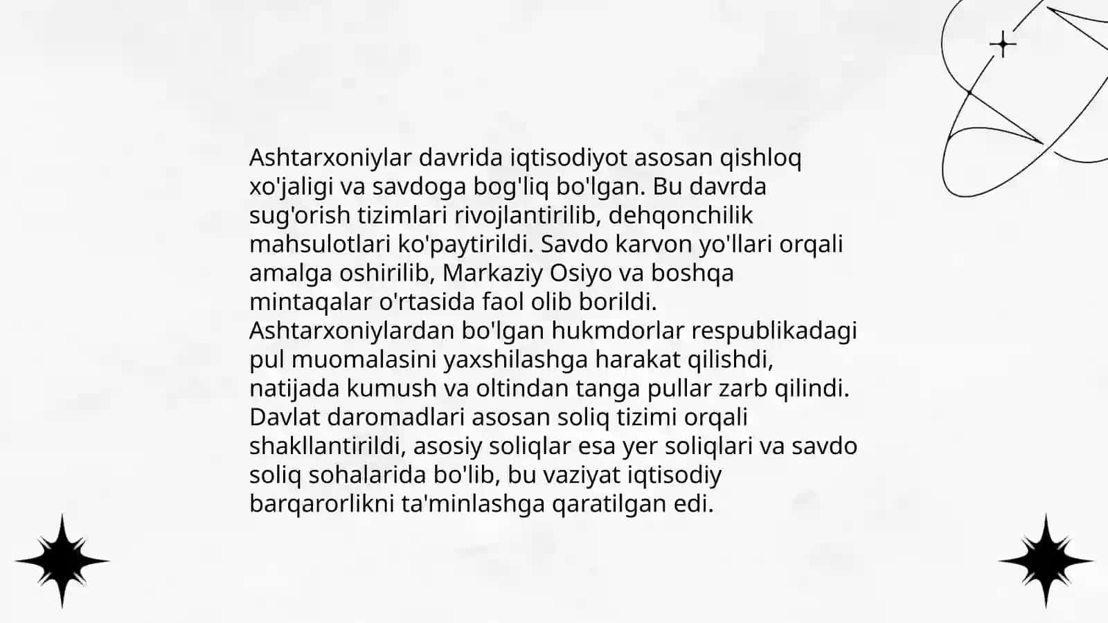 Ashtarxoniylar sulolasi davrida ijtimoiy hayot savdo va pul munosabatlari 4