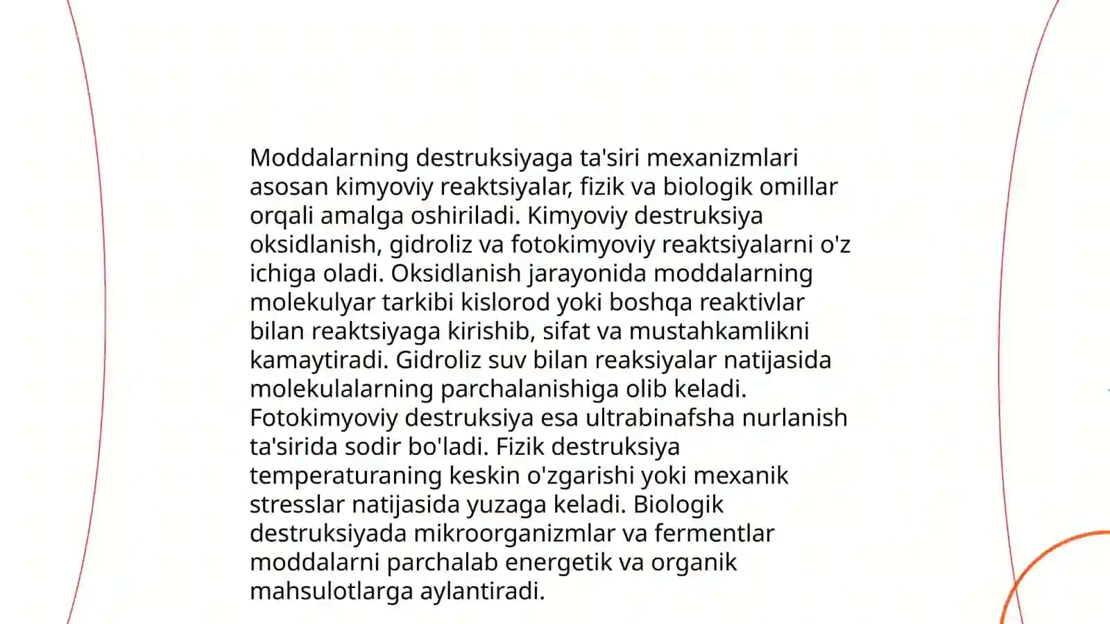 Destruksiyani tezlatuvchi va sekinlatuvchi moddalar 4