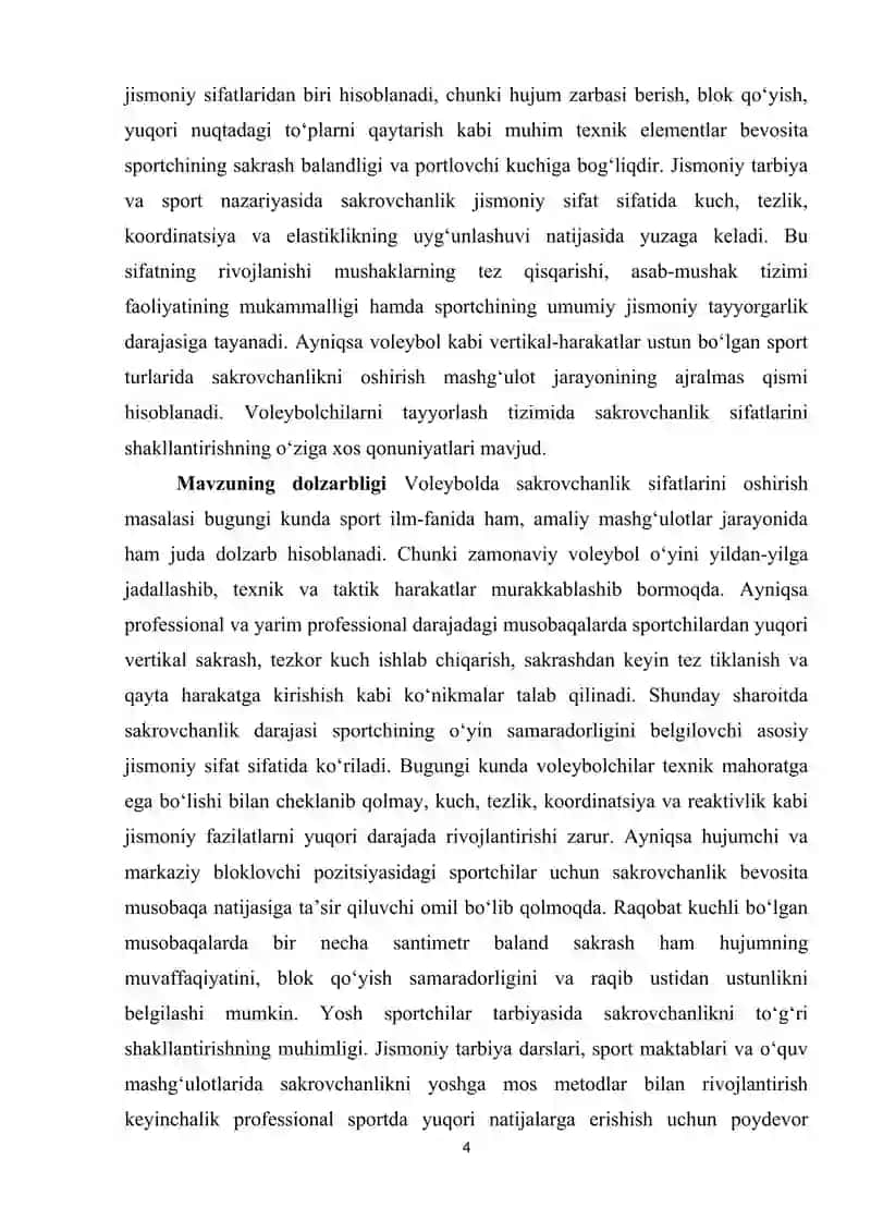Voleybolda sakrovchanlik sifatlarini oshirish 4