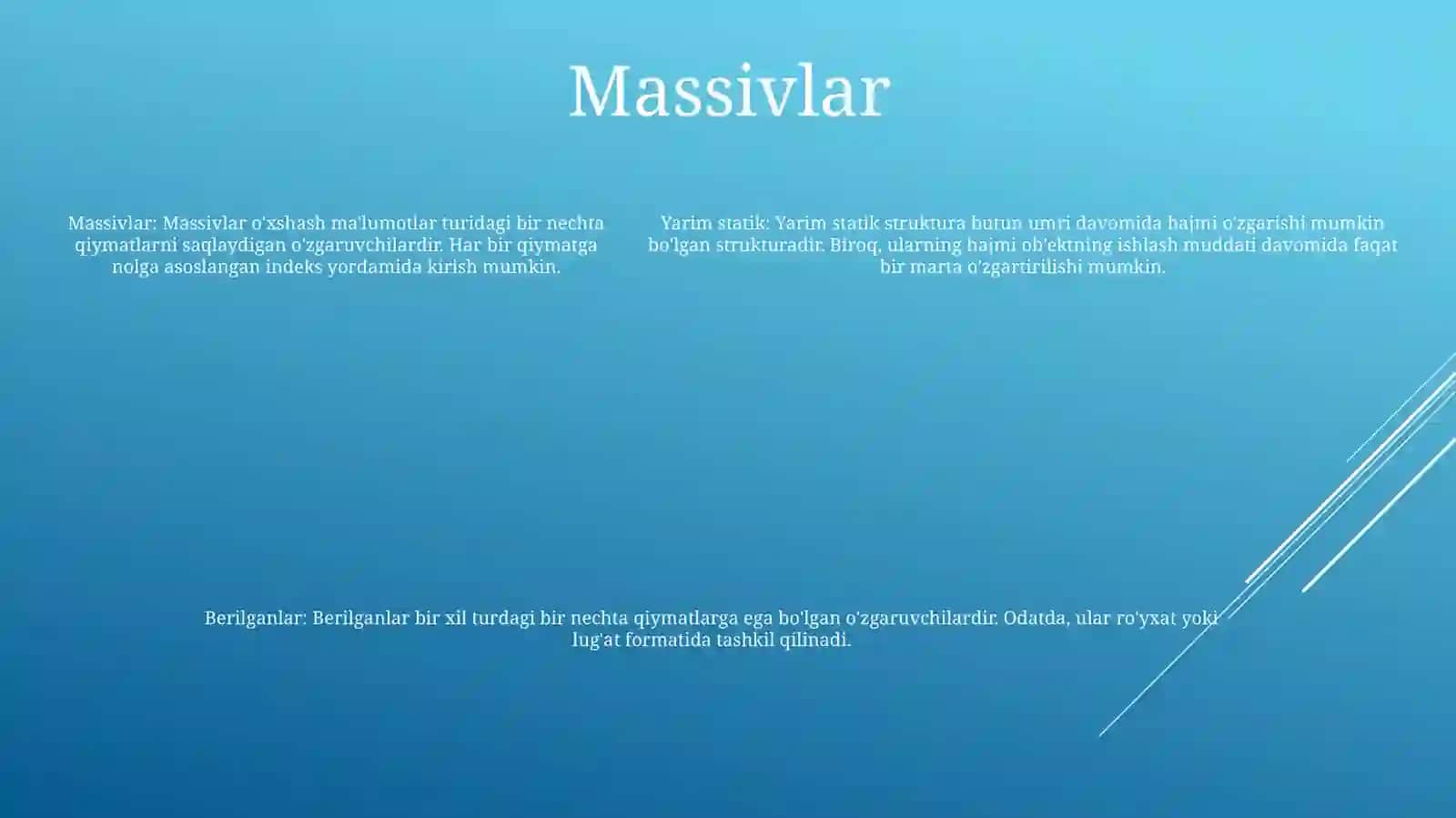Ma'lumotlar tuzilmalari 4
