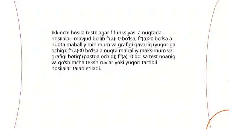 Funksiyaning qavariq va botig'ligi 4