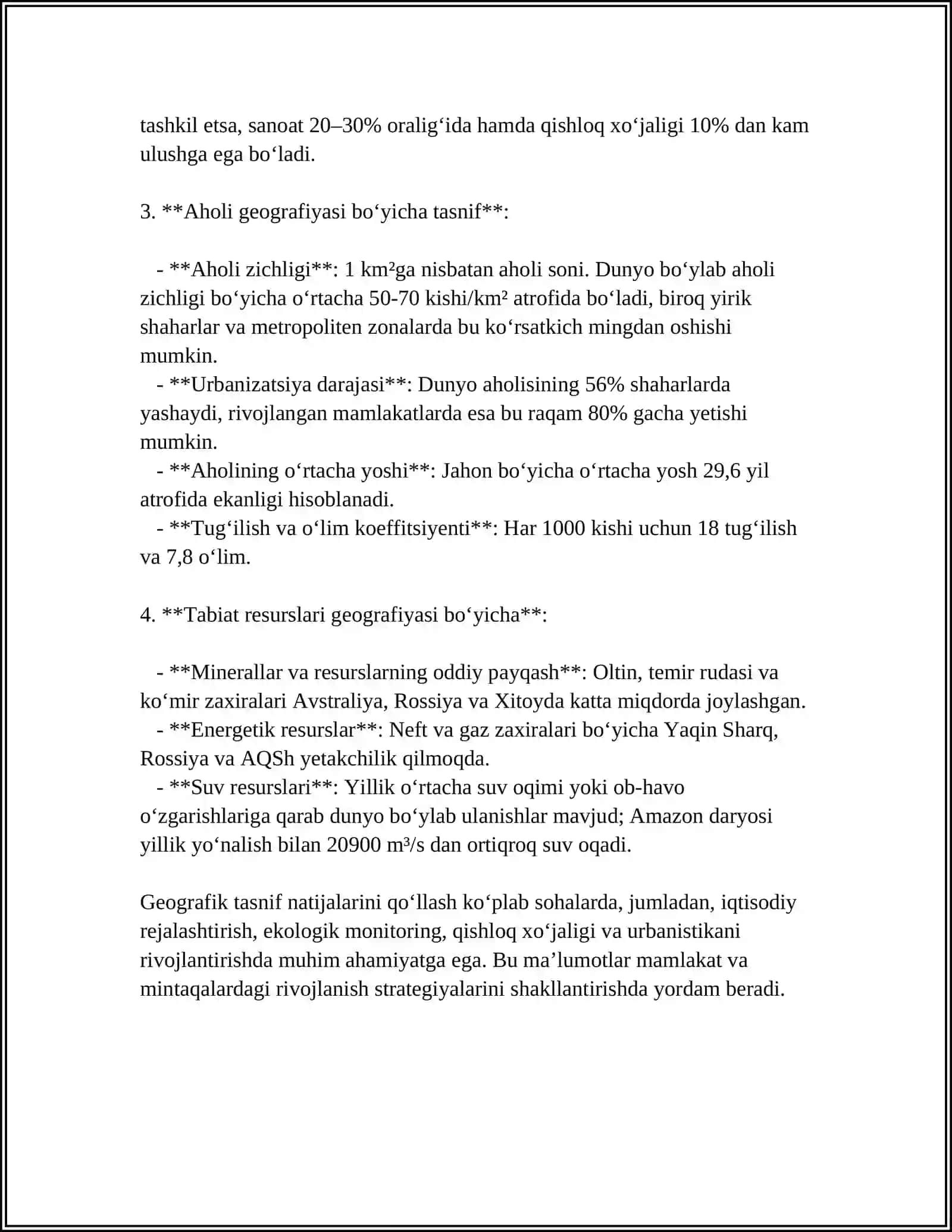 DUNYO MAMLAKATLAR KLASFIKATSIYASI 4