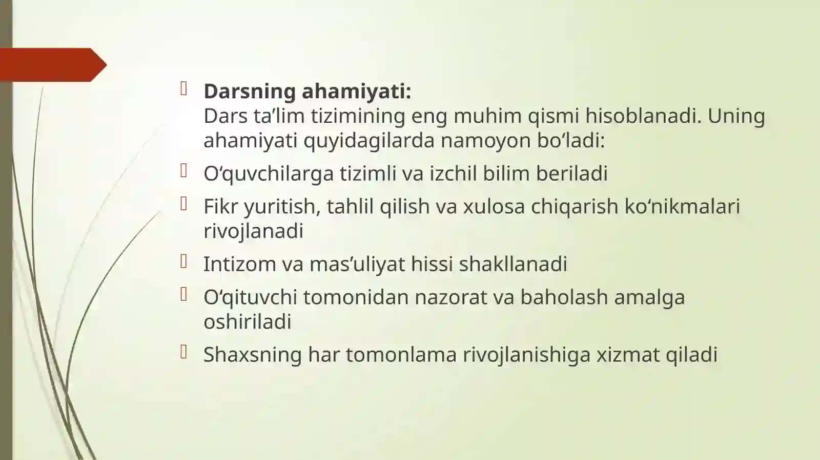Dars – Talim tizimini tashkil etishining asosiy shakllari 4