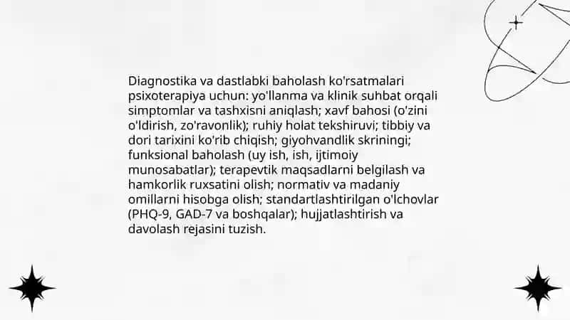 Psixoterapiya uchun ko'rsatmalar 4