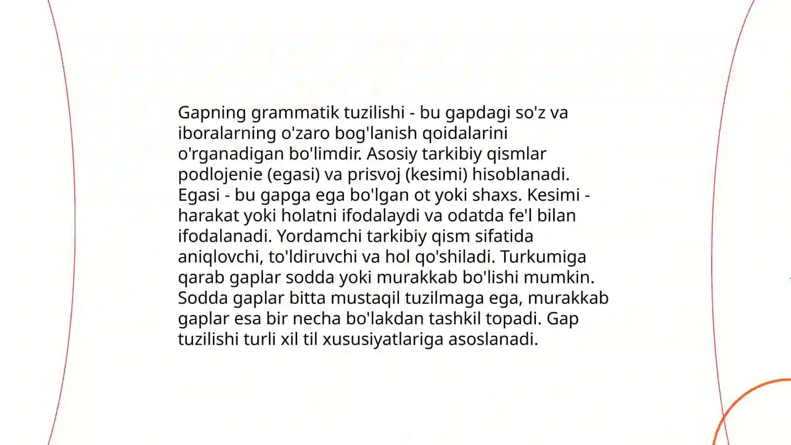 Sintaksis, Tobe va teng bog'lovchi 4