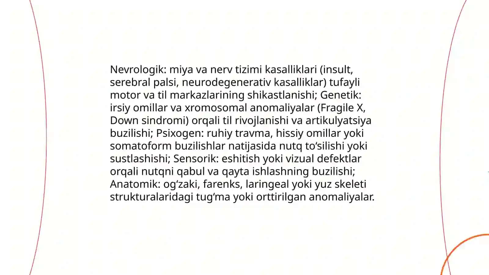 Nutq buzilishlarini tasniflash 4
